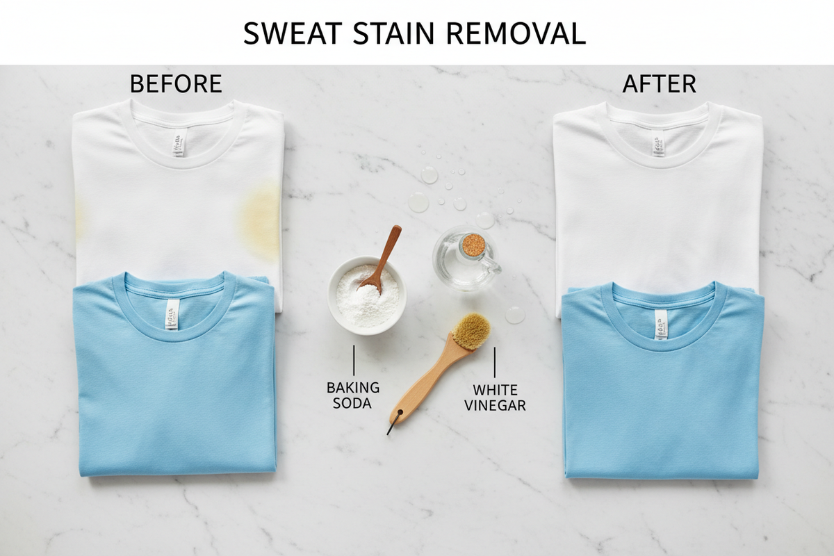 How to Remove Sweat Stains from T-Shirts (Easy & Effective Guide) – Vasthr