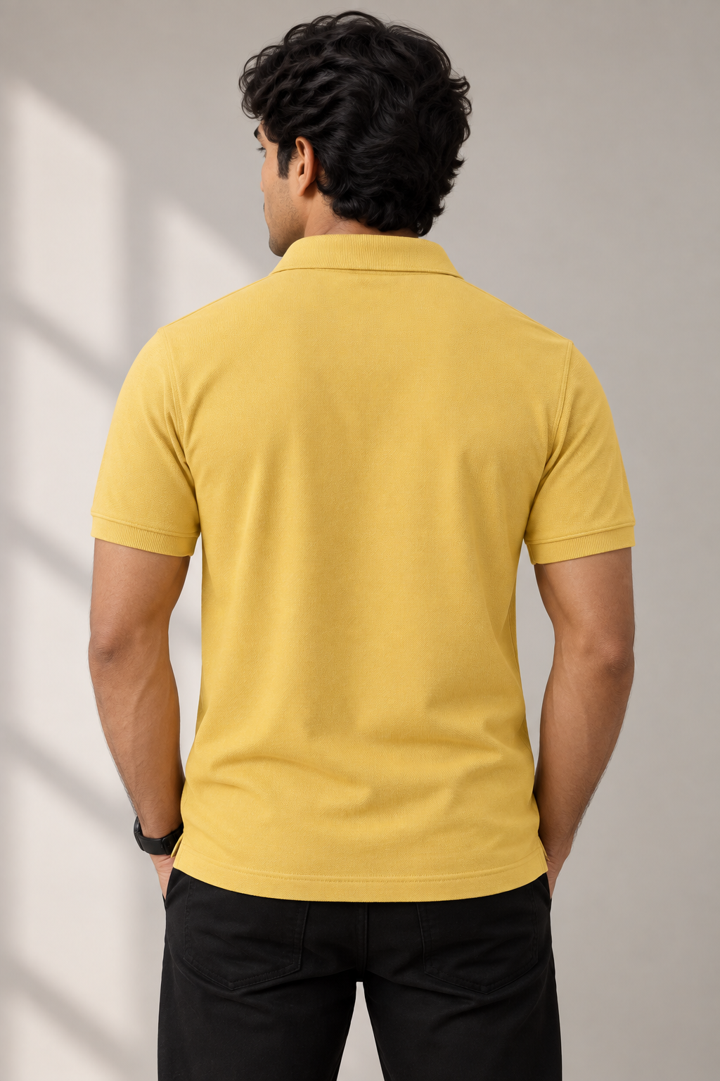 Classic Solid Yellow Polo T-Shirt - Vasthr