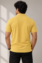 Classic Solid Yellow Polo T-Shirt - Vasthr