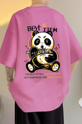 Vasthr x  Anime Good Taste Panda Graphic Oversized T-Shirt - Lilac