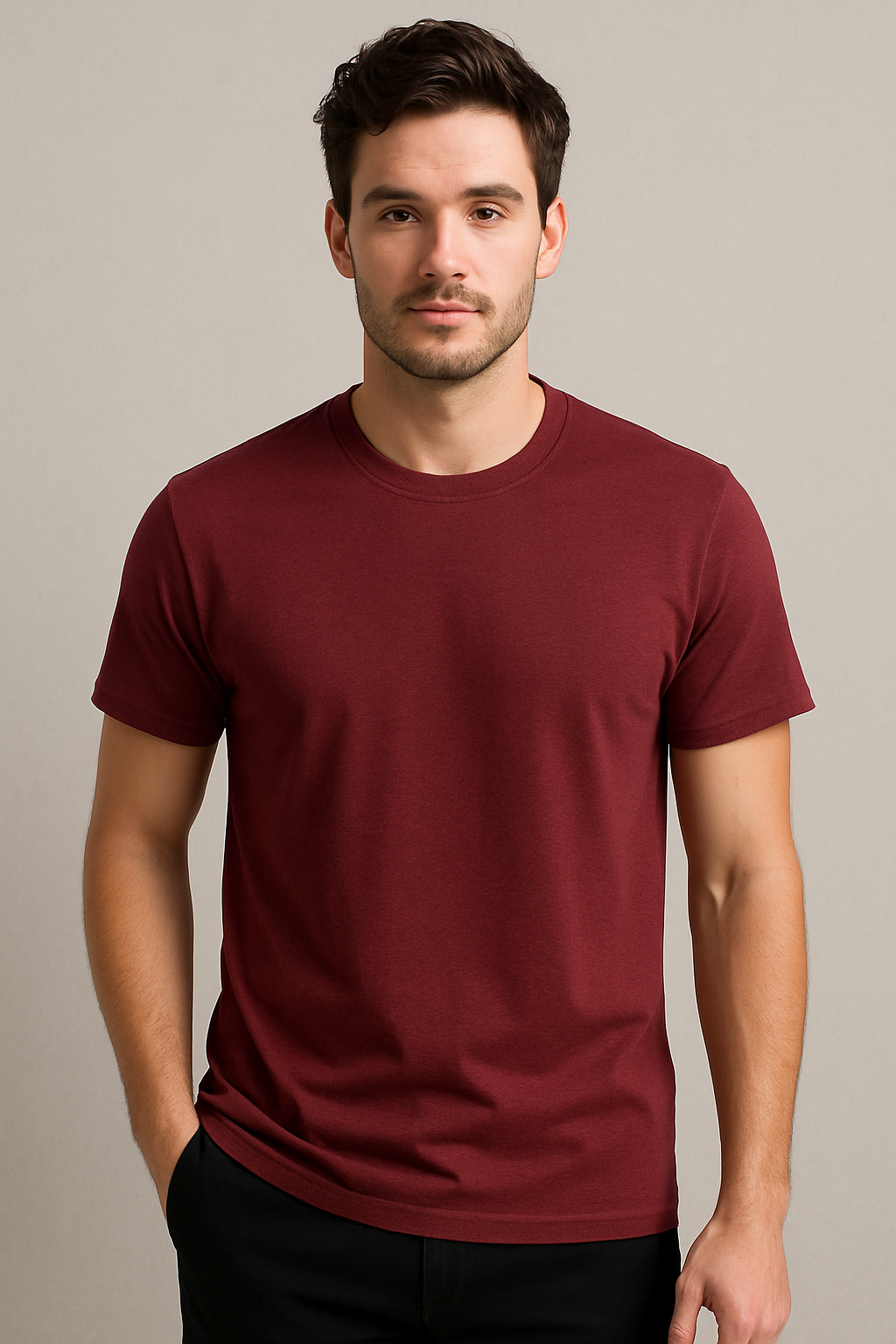 Vasthr Maroon Classic T-Shirt – Premium Cotton