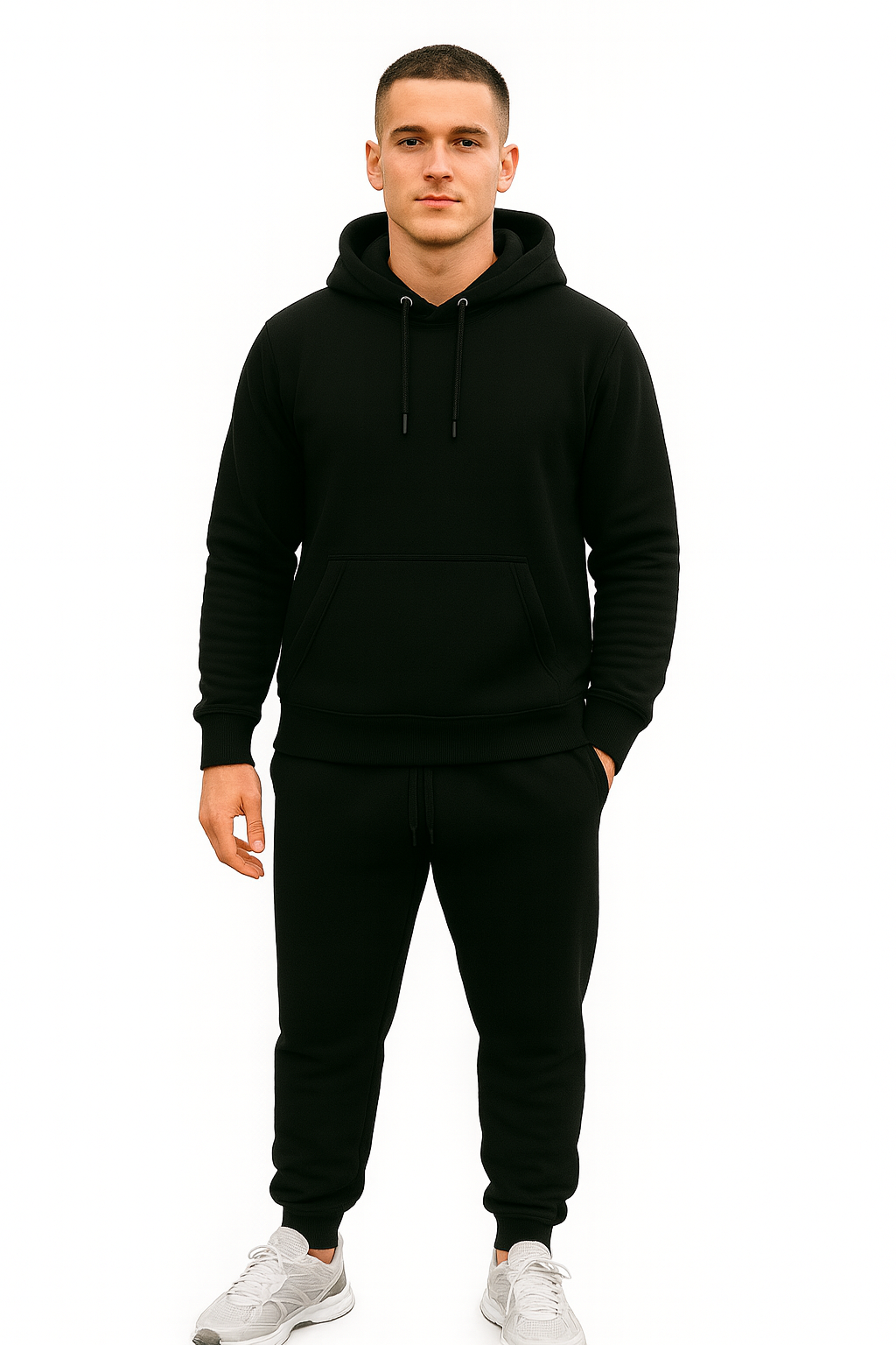 Vasthr Premium Black Hoodie Co-ord Set – Unisex Streetwear Edition