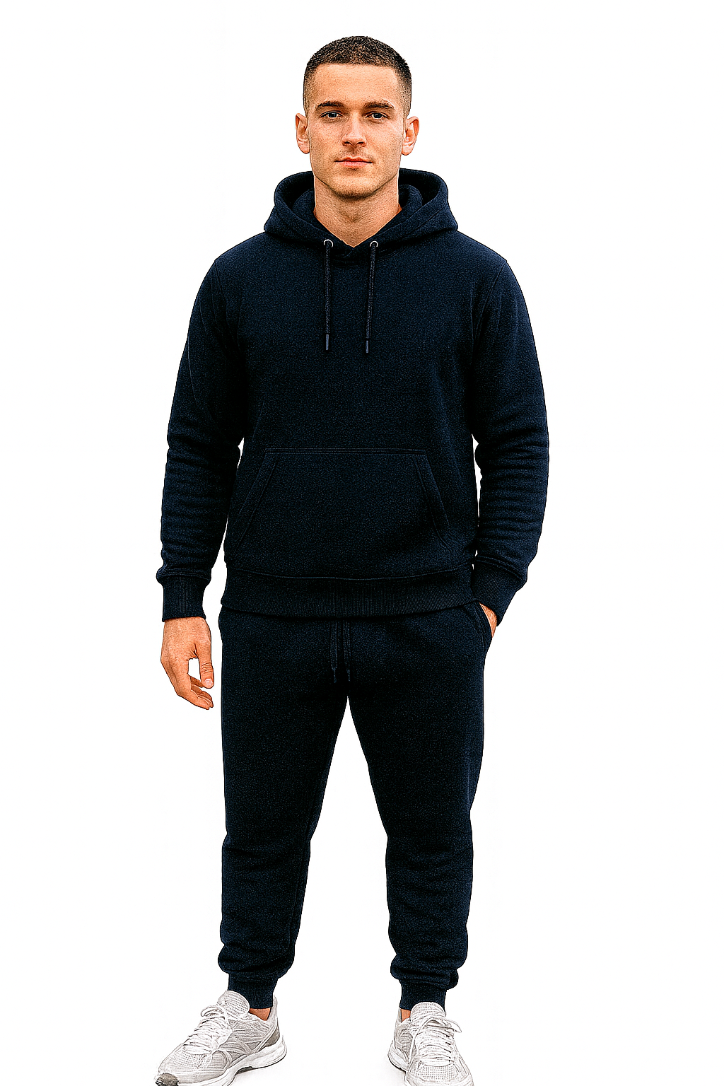 Vasthr Premium Navy Blue Hoodie Co-ord Set – Unisex Streetwear Edition