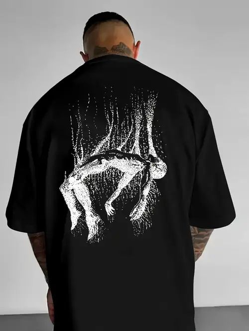 Fallen Silence Graphic T-Shirt for Men – Dark Streetwear Edition (Black) by Vasthr