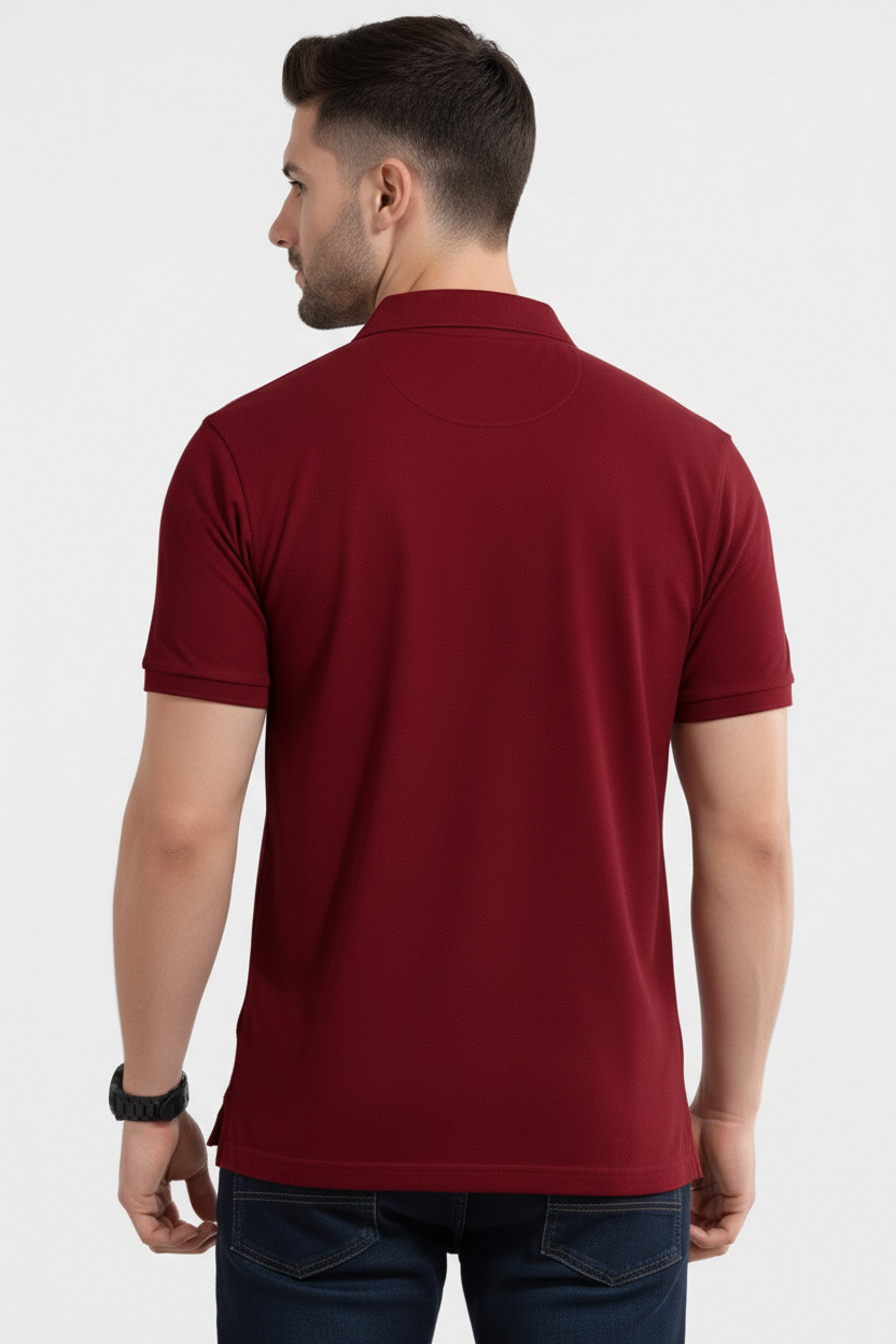 Classic Maroon Polo T-Shirt – Premium Essential Edition - Vasthr