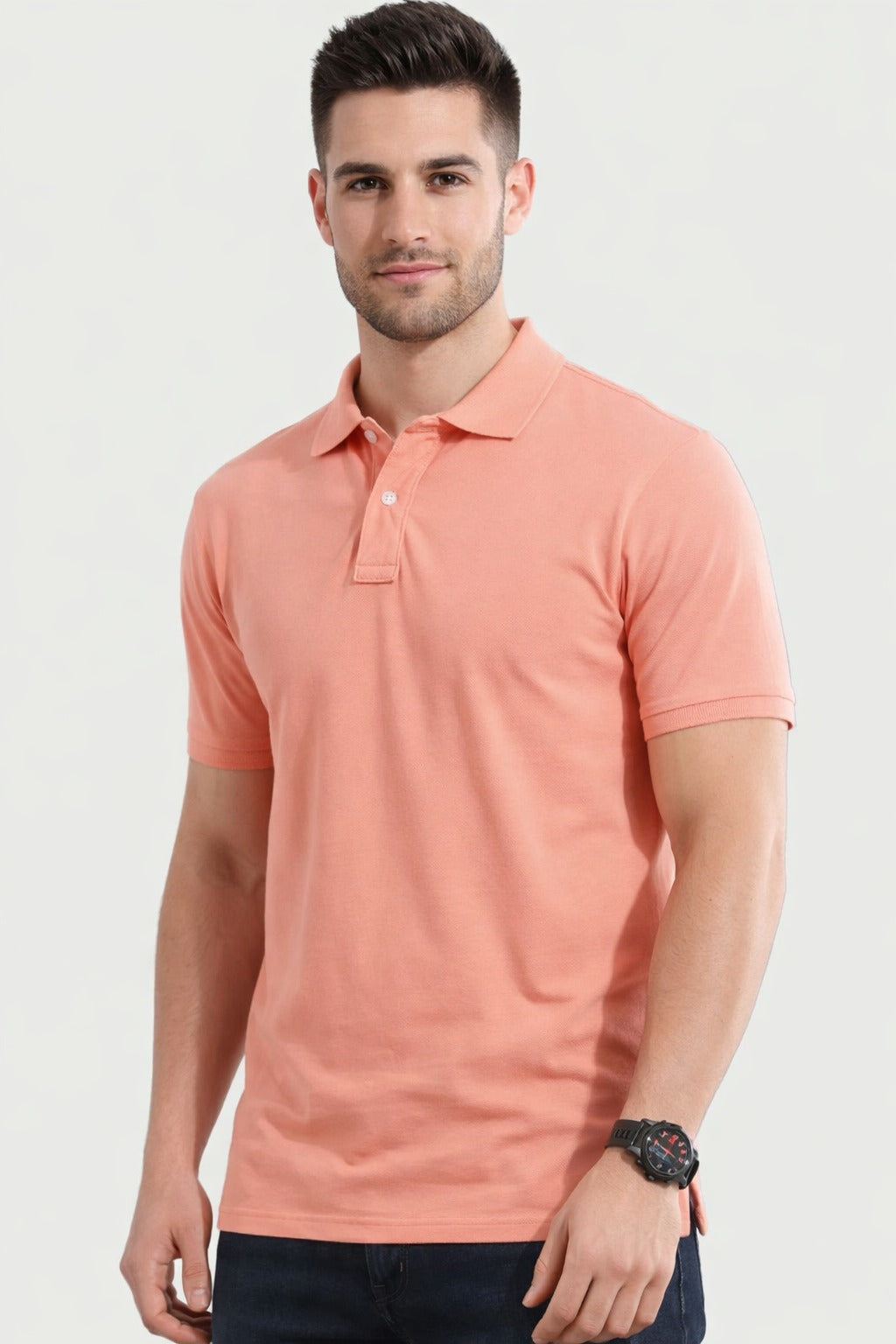 Classic Peach Polo T-Shirt – Premium Cotton Regular Fit - Vasthr