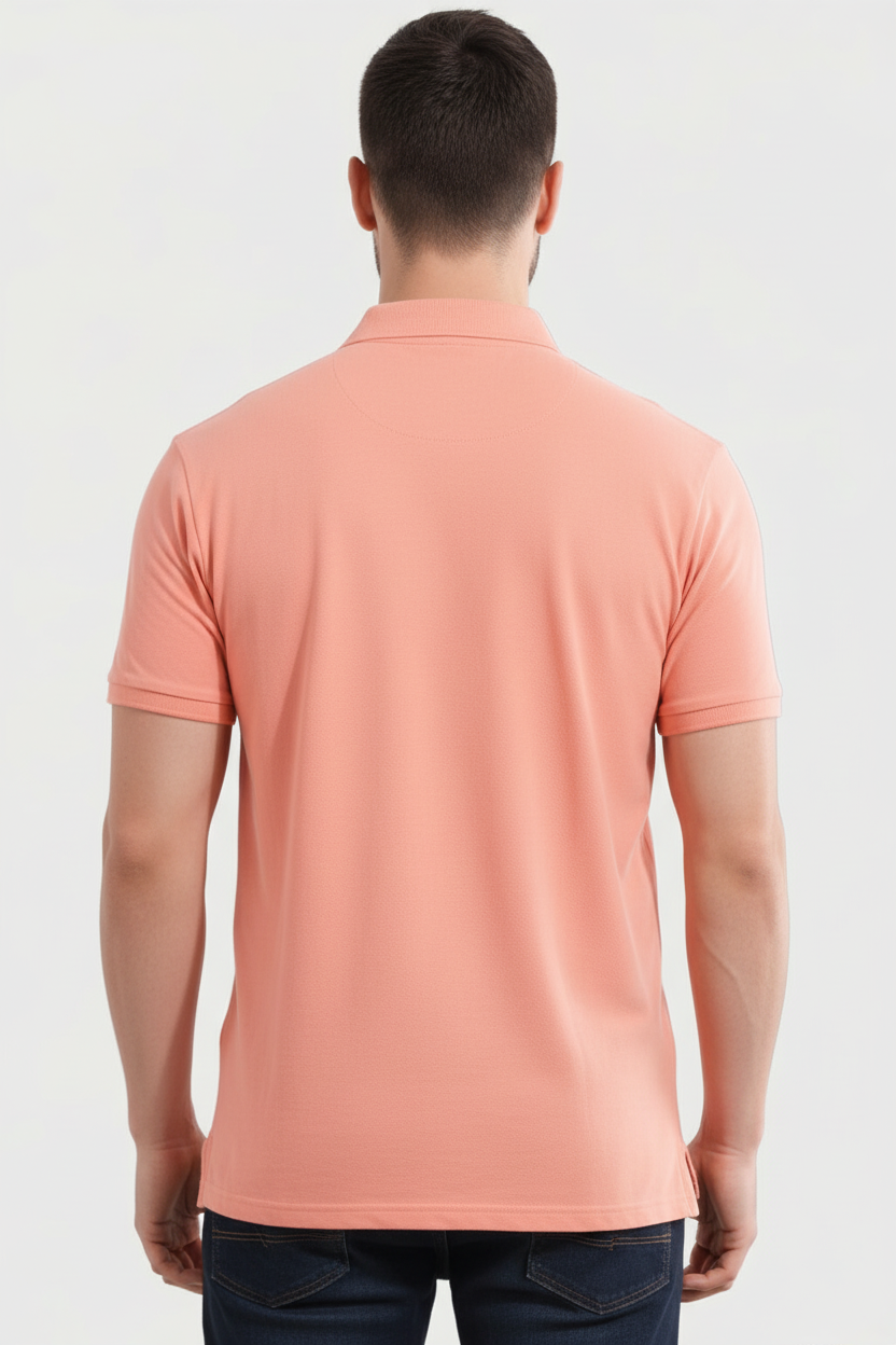 Classic Peach Polo T-Shirt – Premium Cotton Regular Fit - Vasthr