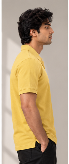 Classic Solid Yellow Polo T-Shirt - Vasthr
