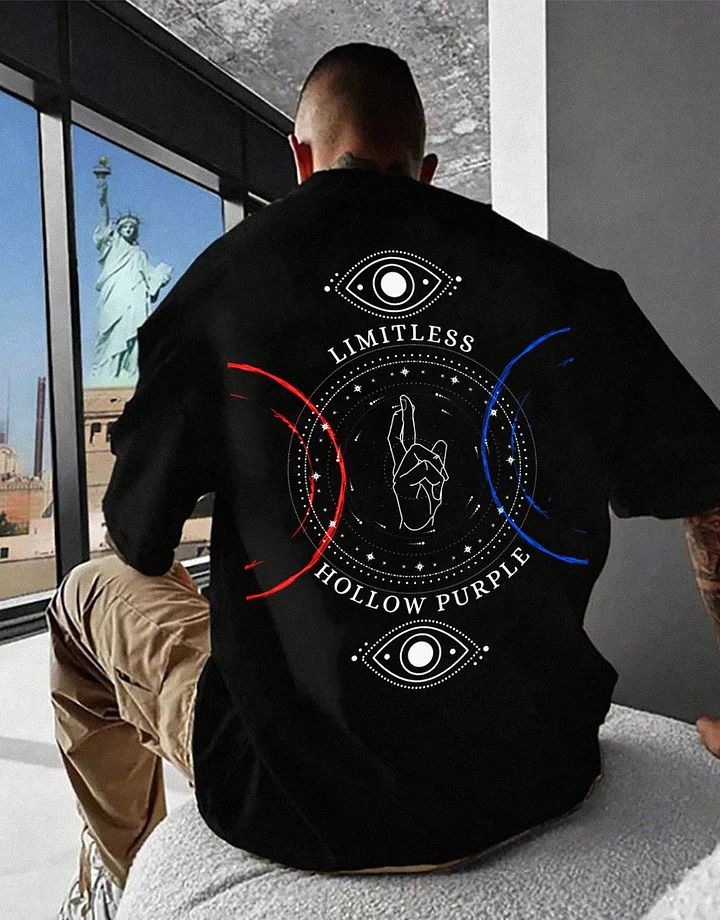 Vasthr “Limitless Hollow Purple” Oversized Tshirt – Anime Streetwear Edition by Vasthr