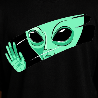 ALIEN Oversized T-Shirt – Black Edition by Vasthr