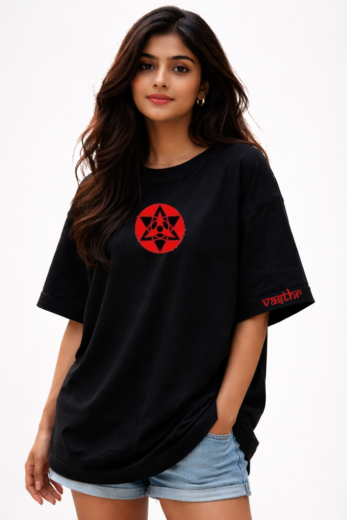 Vasthr Anime Oversized T-Shirt – Red Eye Curse Edition