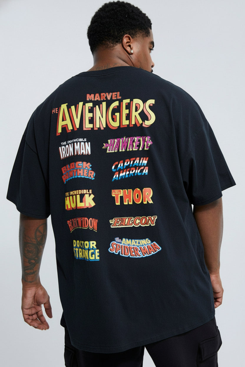 Vasthr x Marvel Avengers Assemble Oversized Back Print Tee