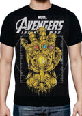 Vasthr x Marvel Avengers Infinity War Gauntlet Graphic  Platinum T-shirt