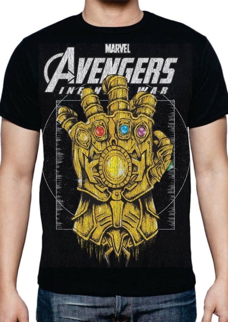 Vasthr x Marvel Avengers Infinity War Gauntlet Graphic  Platinum T-shirt