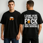 Vasthr “I Came Here to Drink” Oversized T-Shirt – Black