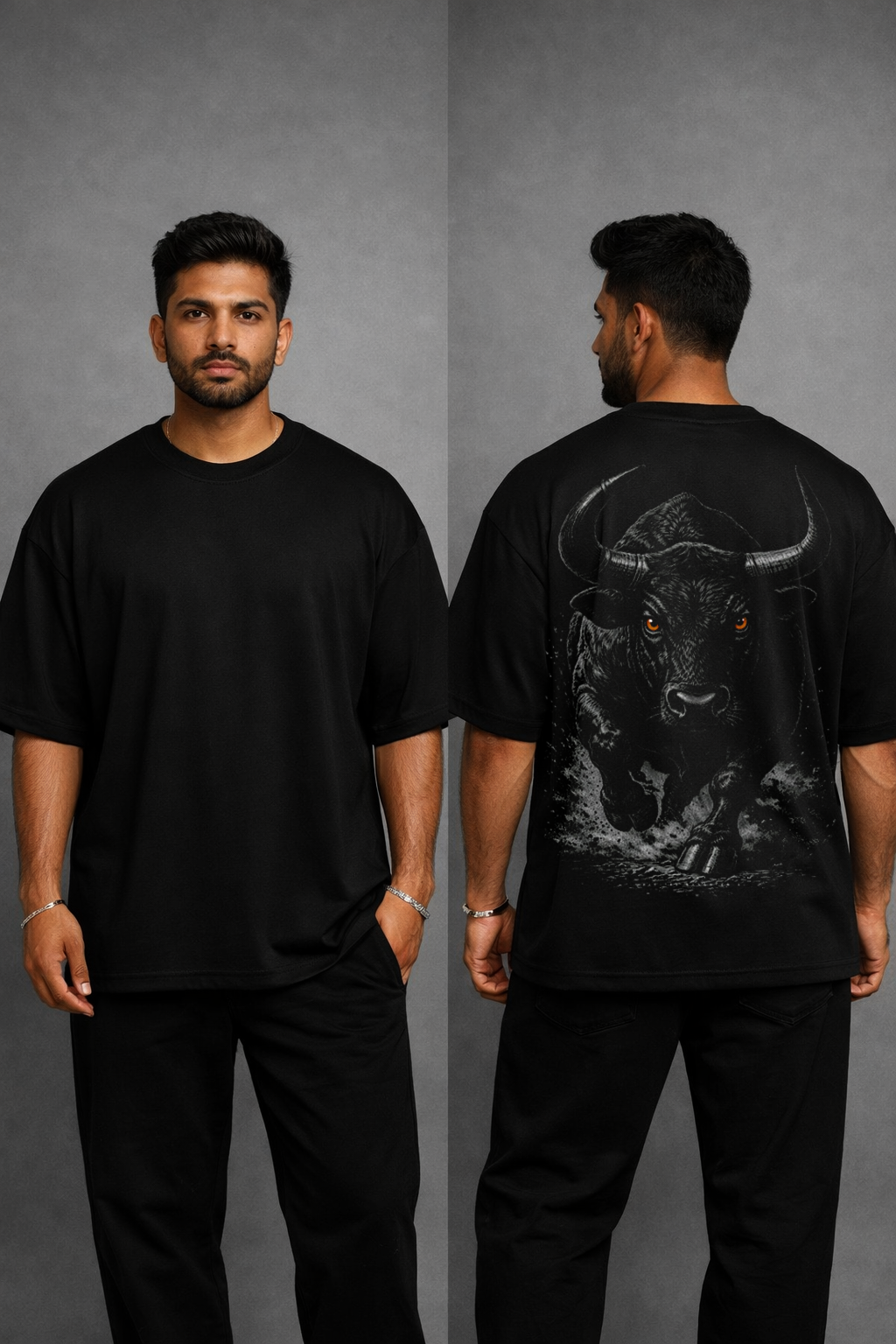 Vasthr “Raging Bull” Oversized T-Shirt – Power Streetwear Edition