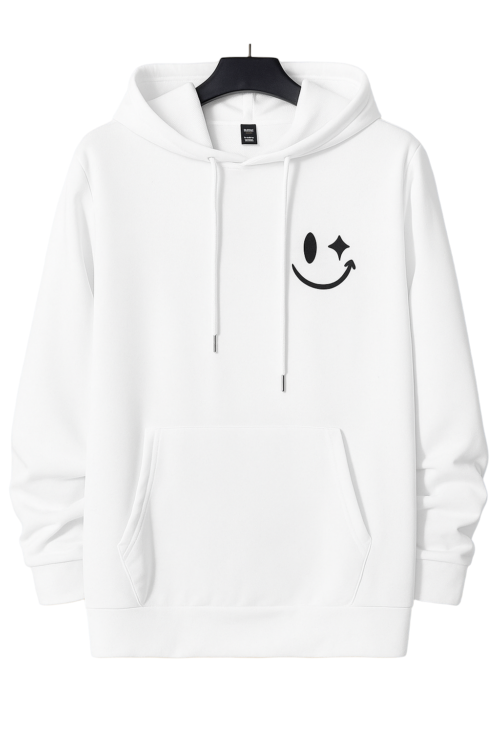 Express Yourself White Hoodie with Smiley Graphic By Vasthr