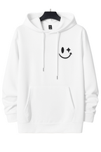 Express Yourself White Hoodie with Smiley Graphic By Vasthr