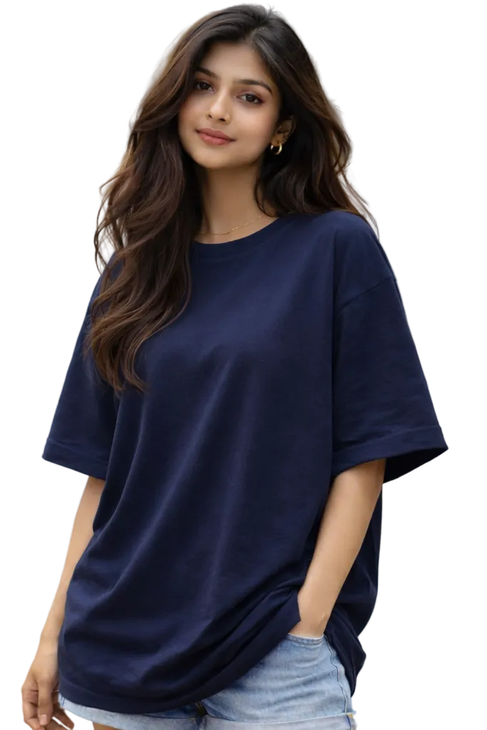 Vasthr Essential Navy Oversized T-Shirt – Core Streetwear Edition