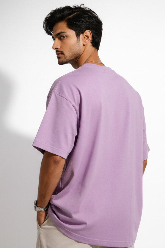 Vasthr Essential Lilac/ Lavender Oversized T-Shirt – Core Streetwear Edition