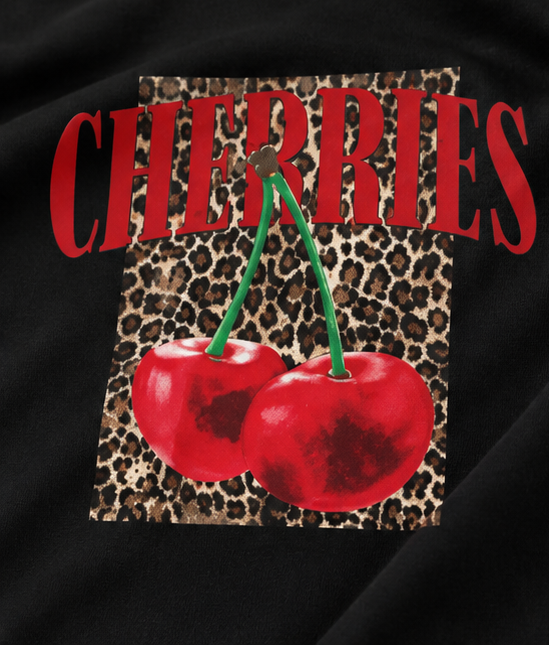 Cherries Graphic Crop T-Shirt – Black by Vasthr