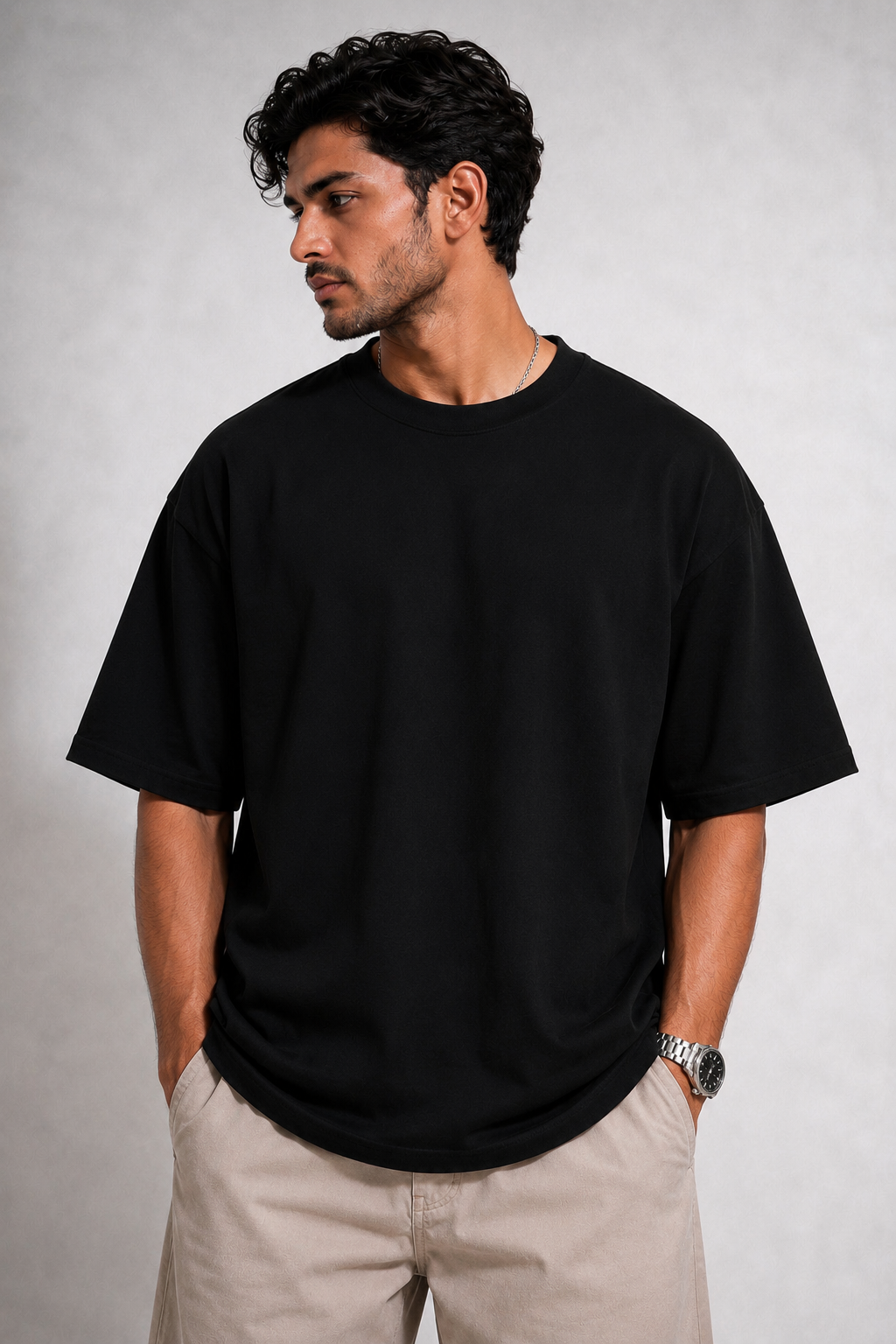 Vasthr Anime Slayer Oversized T-Shirt (Black)