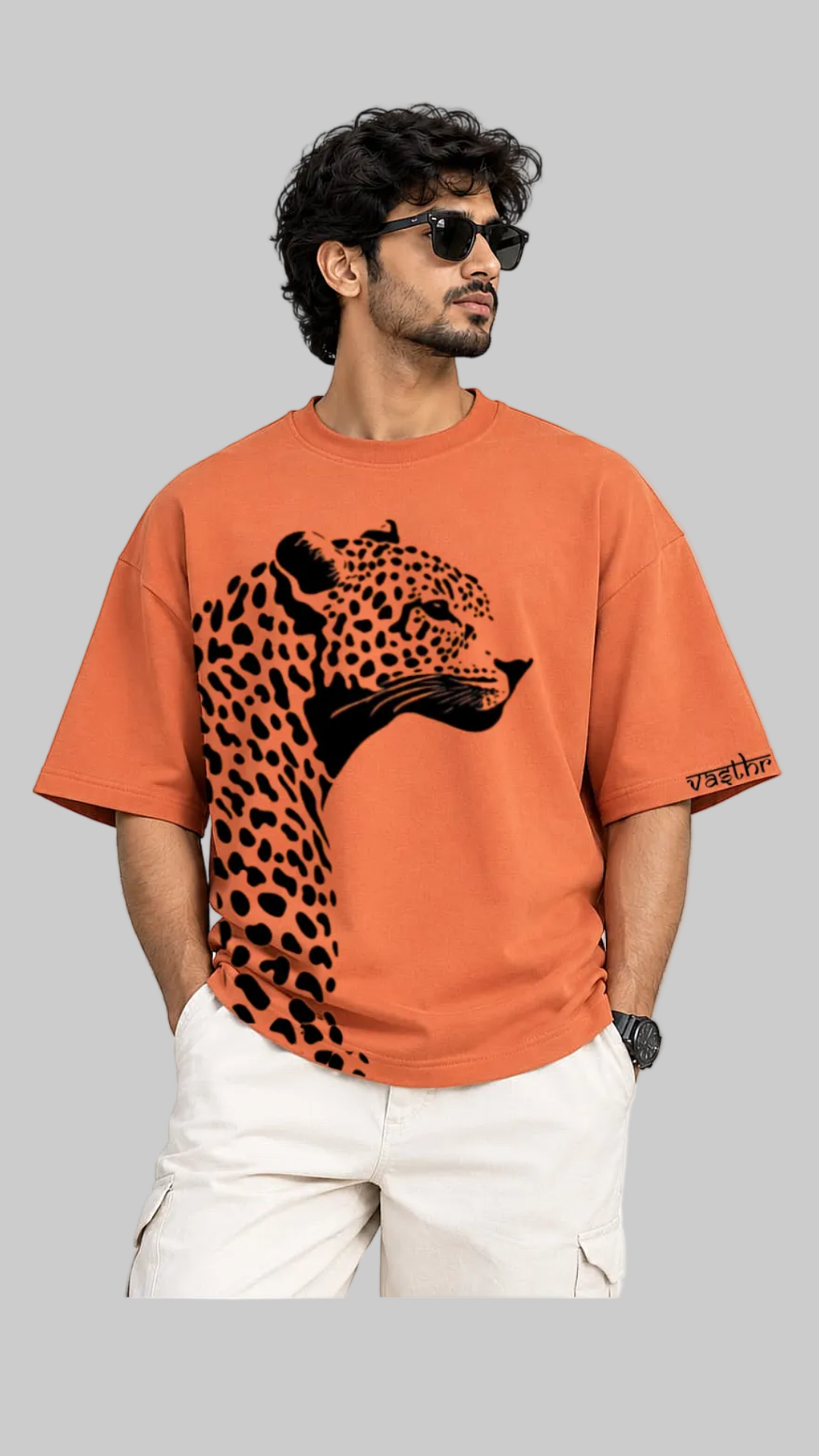 CHEETAH Oversized T-Shirt - Burnt Orange - Vasthr