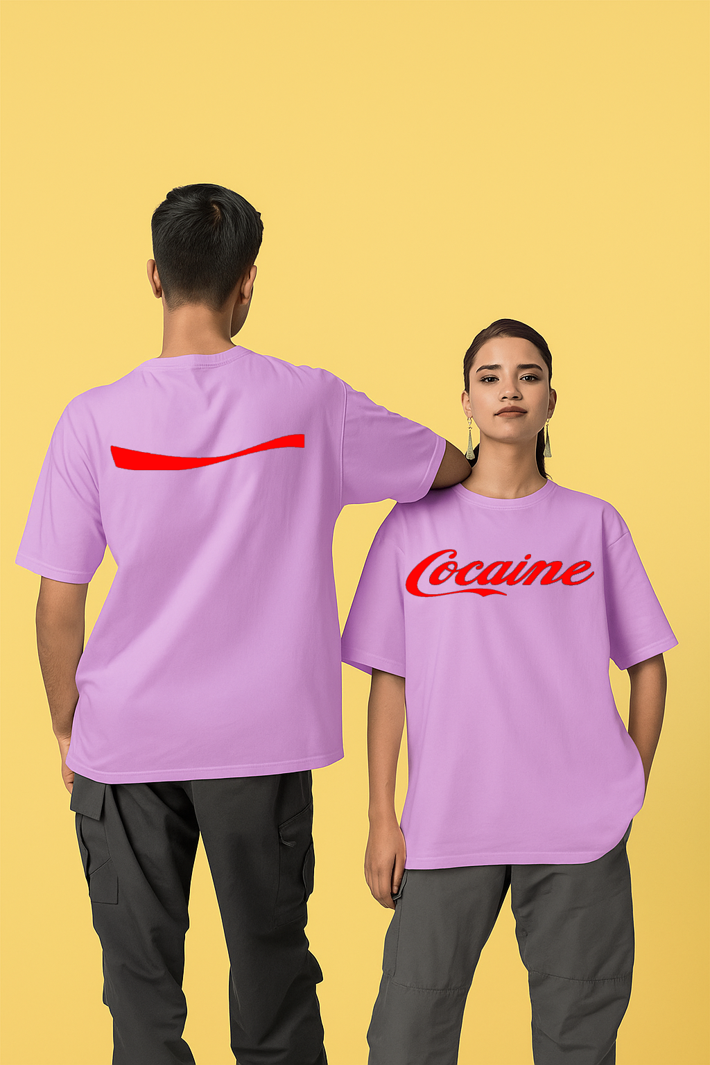 COCAINE Bold Red Print Oversized Unisex T-Shirt – Black | Streetwear Edition by Vasthr