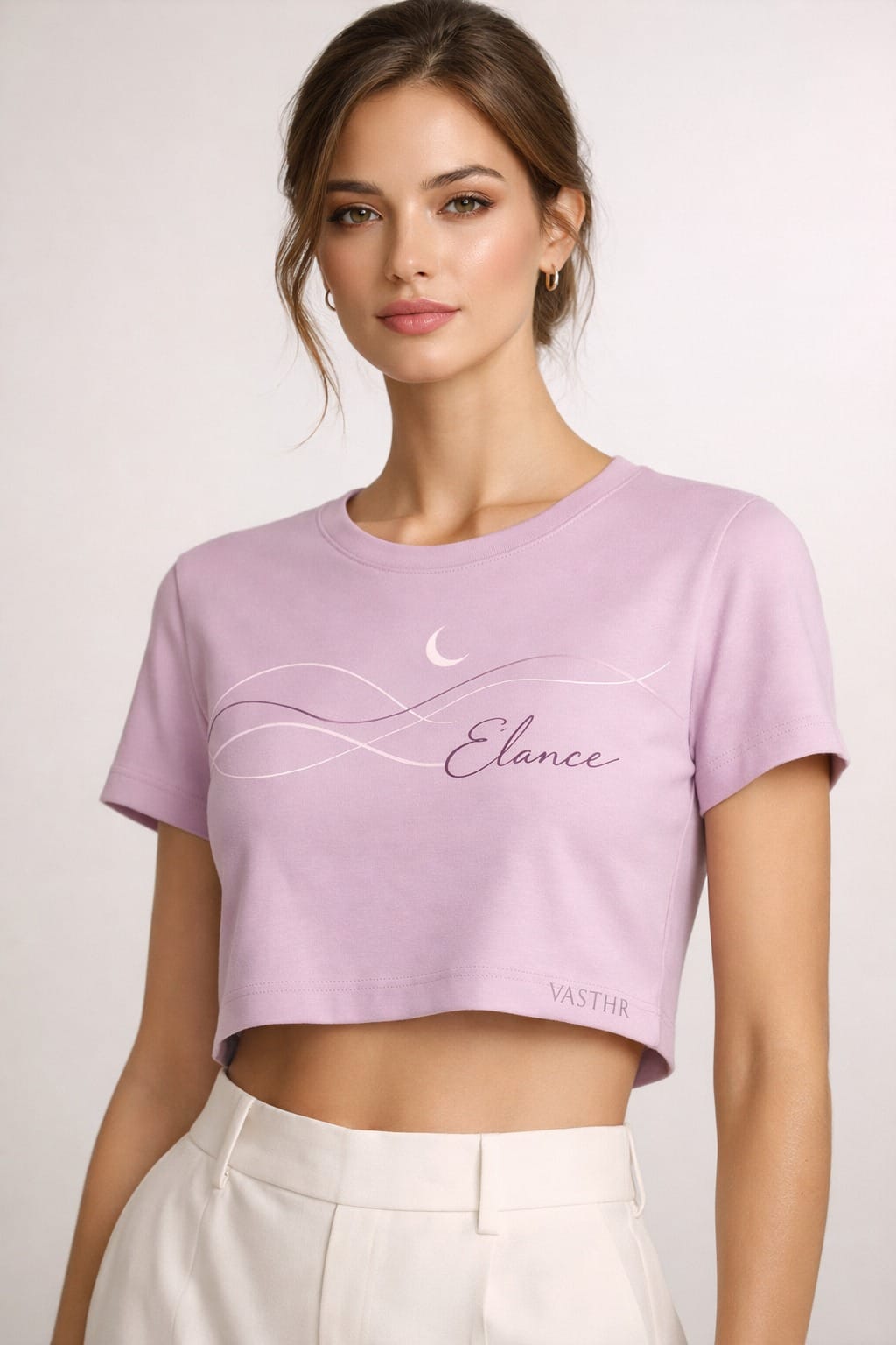 Elance Lilac Crop Top for Women – Minimal Aesthetic Streetwear Edition by Vasthr
