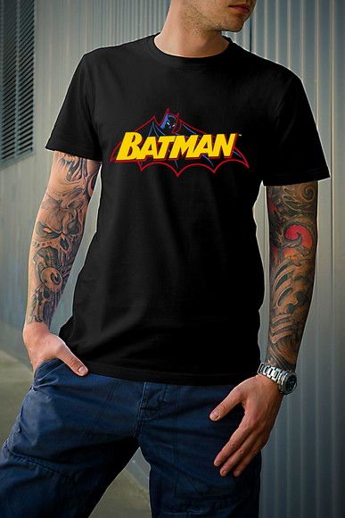 Vasthr x DC Batman Bold Logo Black Platinum T-Shirt