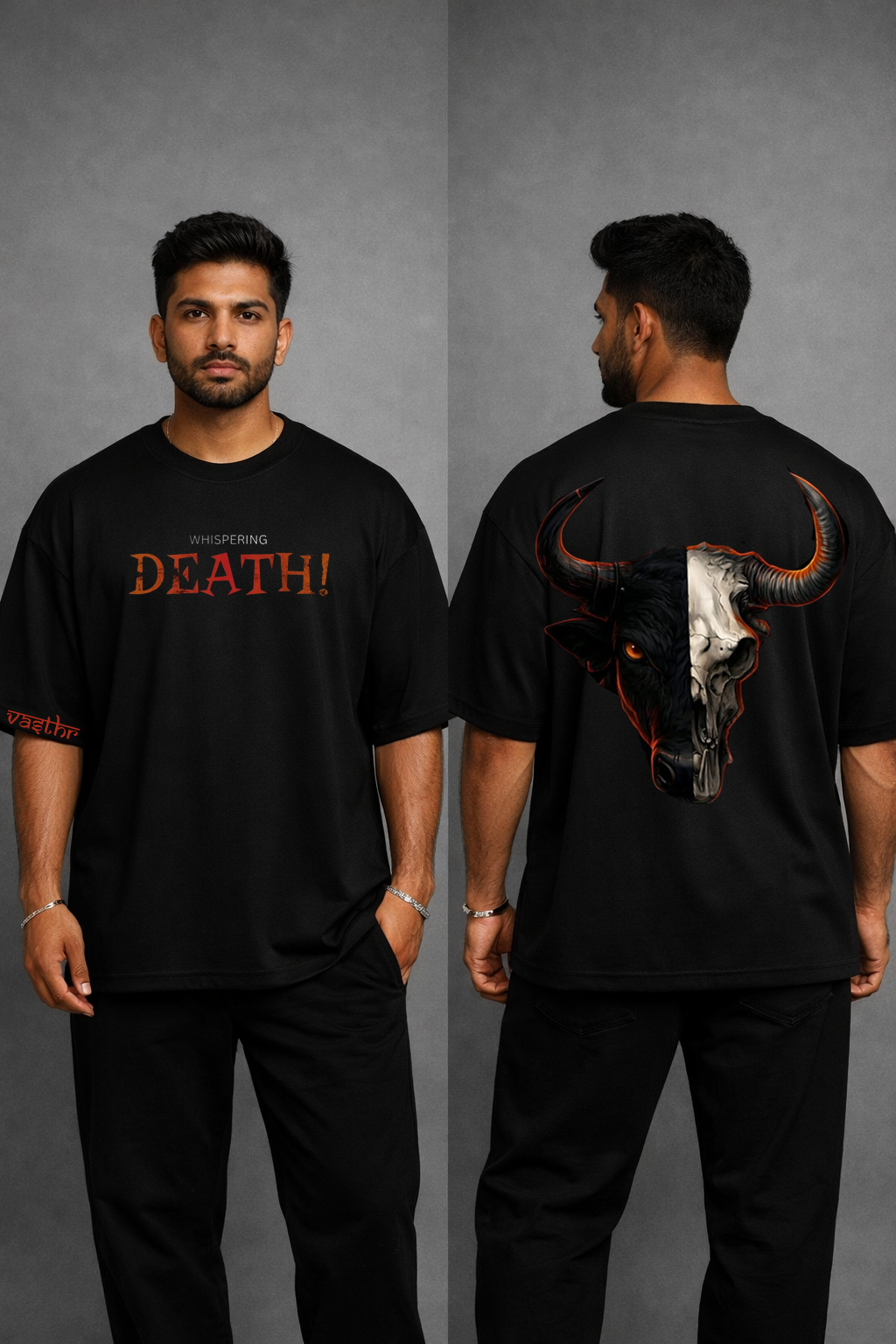 Vasthr “Whispering Death” Oversized T-Shirt – Dark Alpha Edition