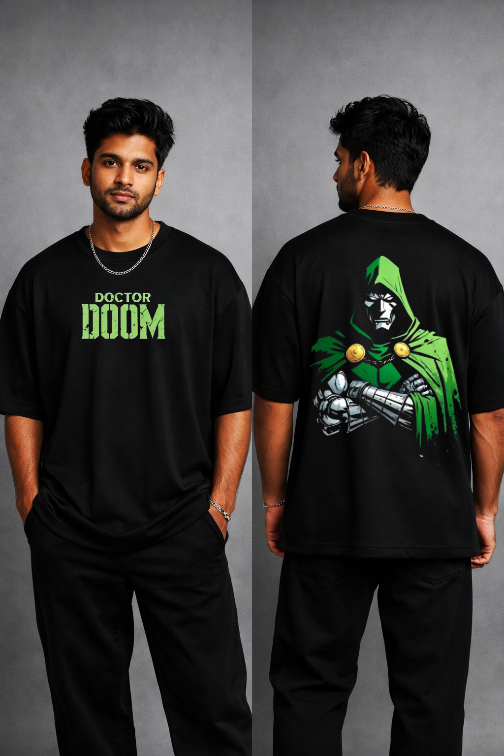 Dr. DOOM Oversized Graphic T-Shirt – Black by Vasthr