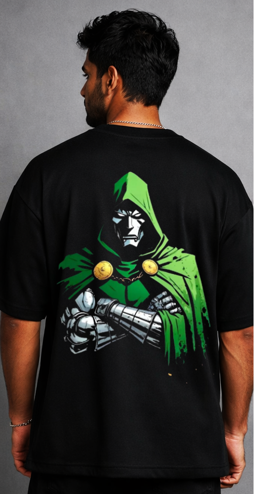 Dr. DOOM Oversized Graphic T-Shirt – Black by Vasthr