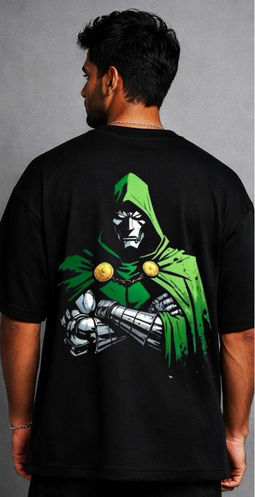 Dr. DOOM Oversized Graphic T-Shirt – Black by Vasthr