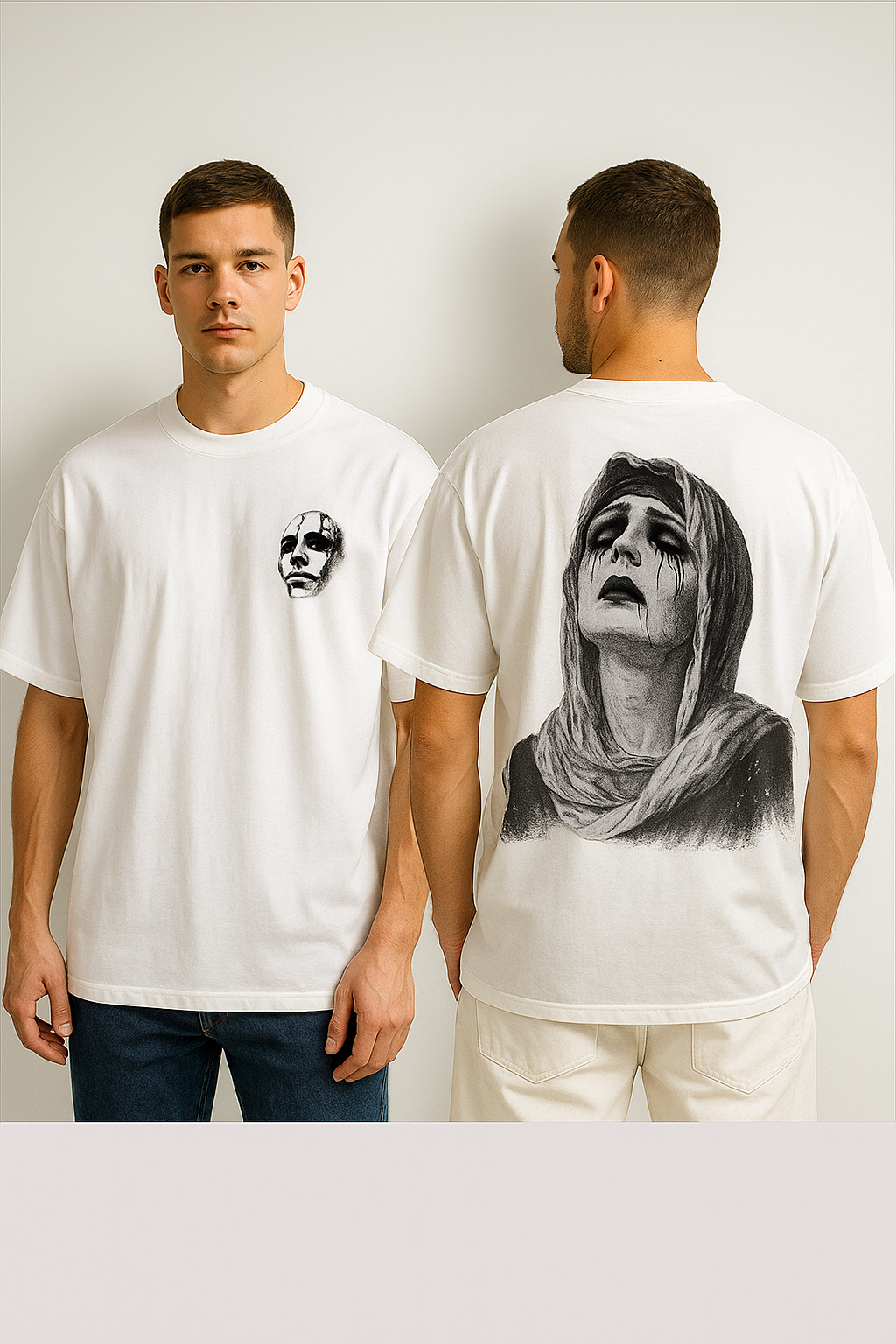 Crying Statue Oversized Black Unisex T-Shirt | Premium Streetwear Edition by Vasthr