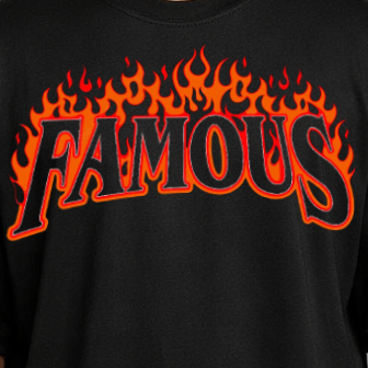FAMOUS Flame Oversized T-Shirt – Black Edition by Vasthr