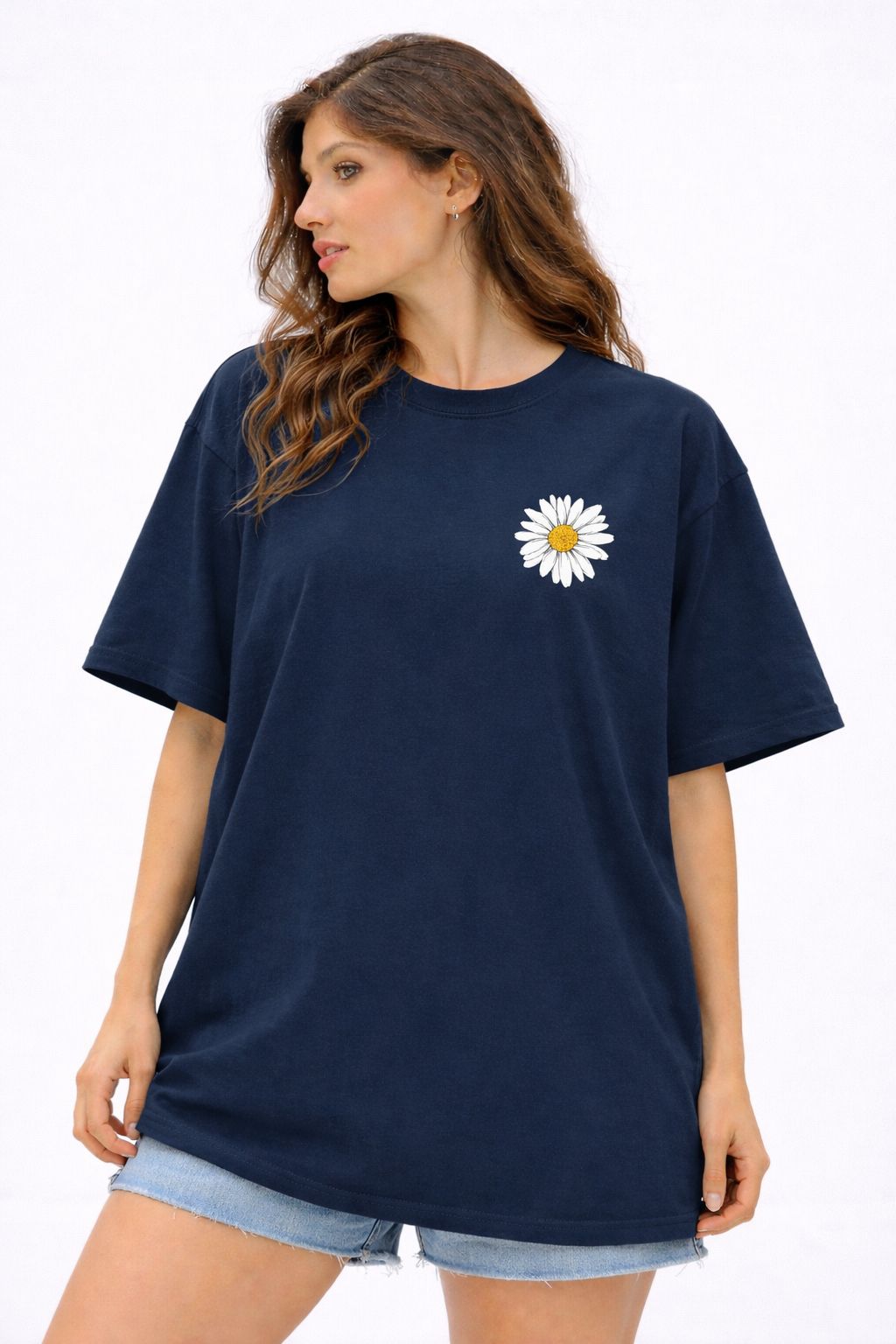 Bloom Script Oversized T-Shirt – Daisy Edition by Vasthr