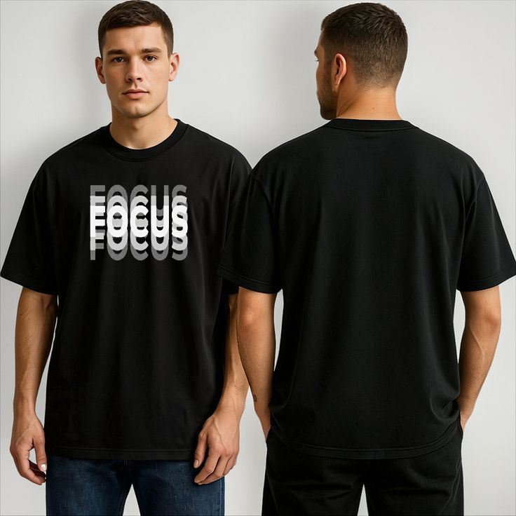 FOCUS Oversized Unisex T-Shirt – Black | Premium Streetwear Edition by Vasthr