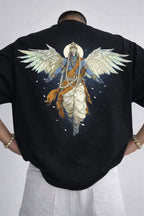 Garuda Ascension Oversized T-Shirt – Black by Vasthr