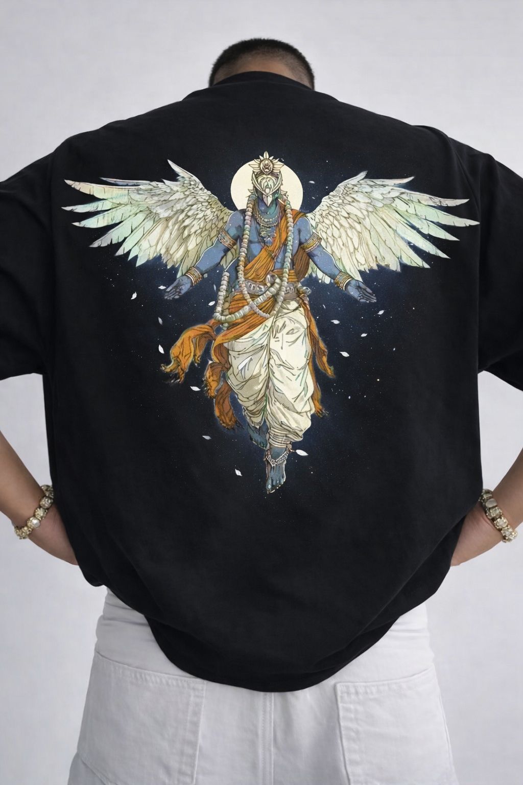 Garuda Ascension Oversized T-Shirt – Black by Vasthr