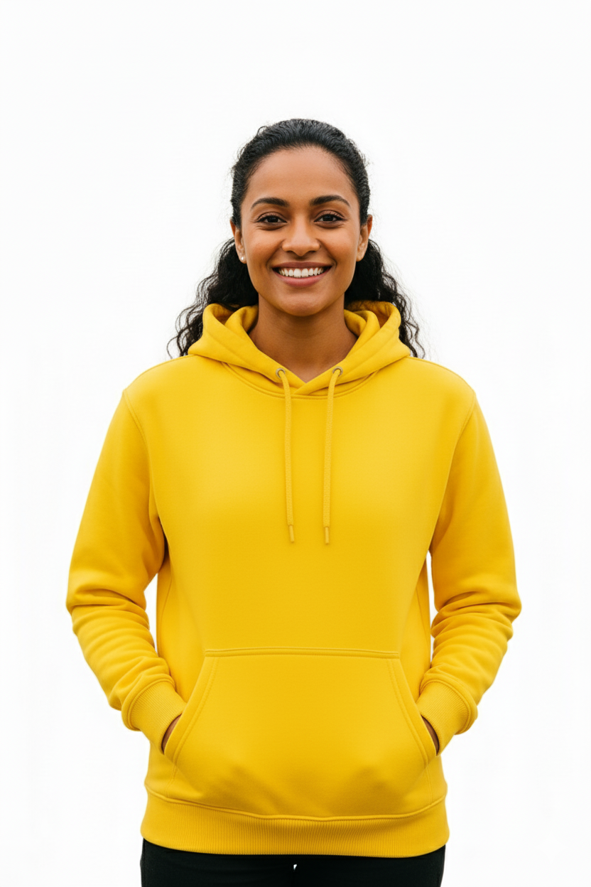 Vasthr Classic Yellow  Hoodie – Unisex Cotton Fleece Streetwear