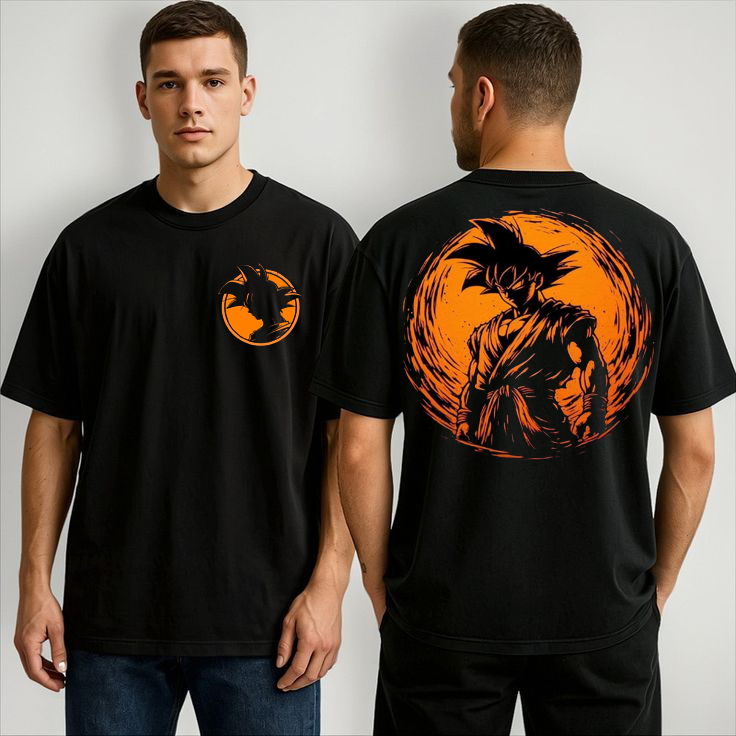 GOKU Oversized Graphic Unisex T-Shirt – Black Anime Streetwear by Vasthr