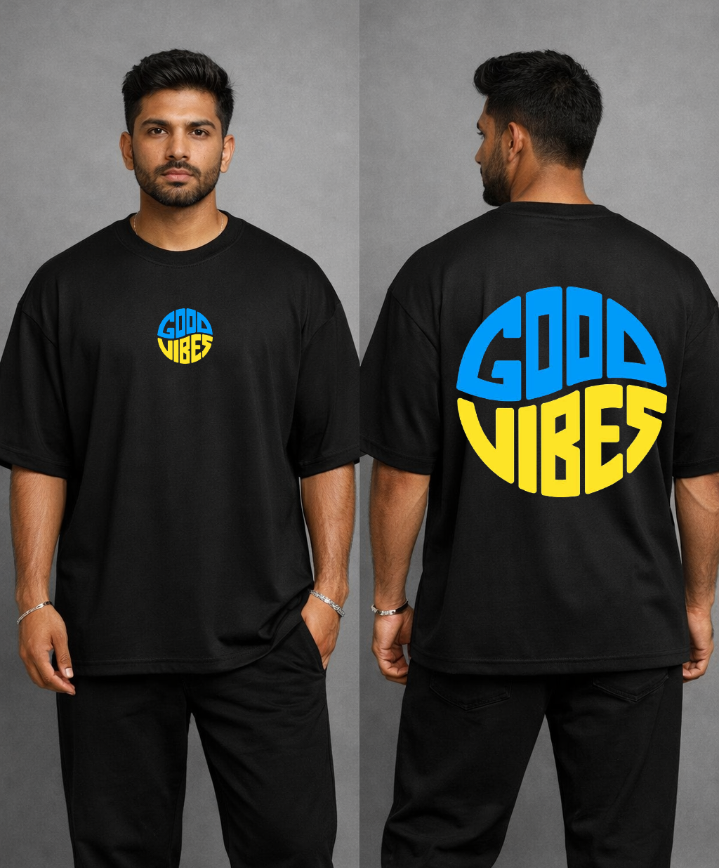 Vasthr Good Vibes Oversized T-Shirt – Black Edition
