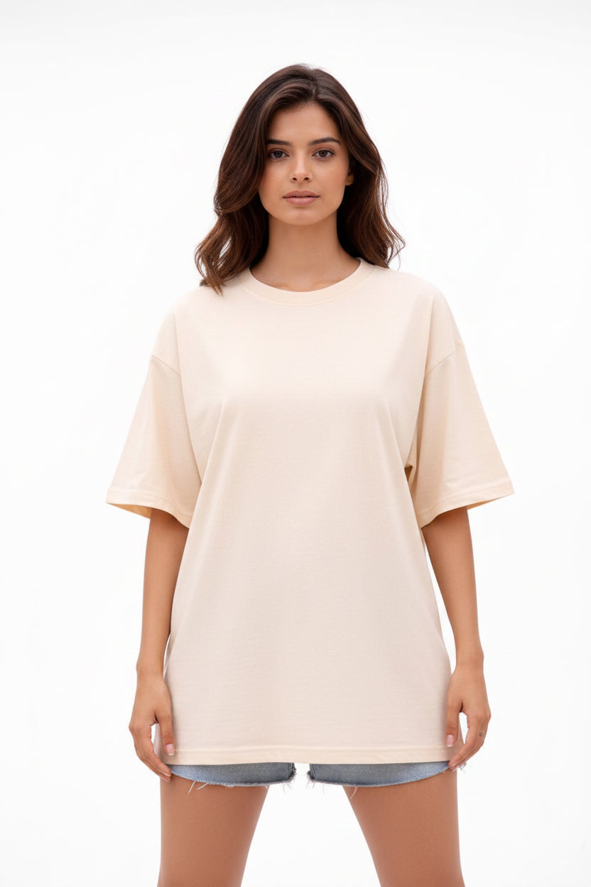 Vasthr “Roots & Rise” Oversized T-Shirt – Beige