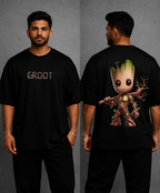 Groot Oversized T-Shirt – Cosmic Guardian Edition – Black by Vasthr