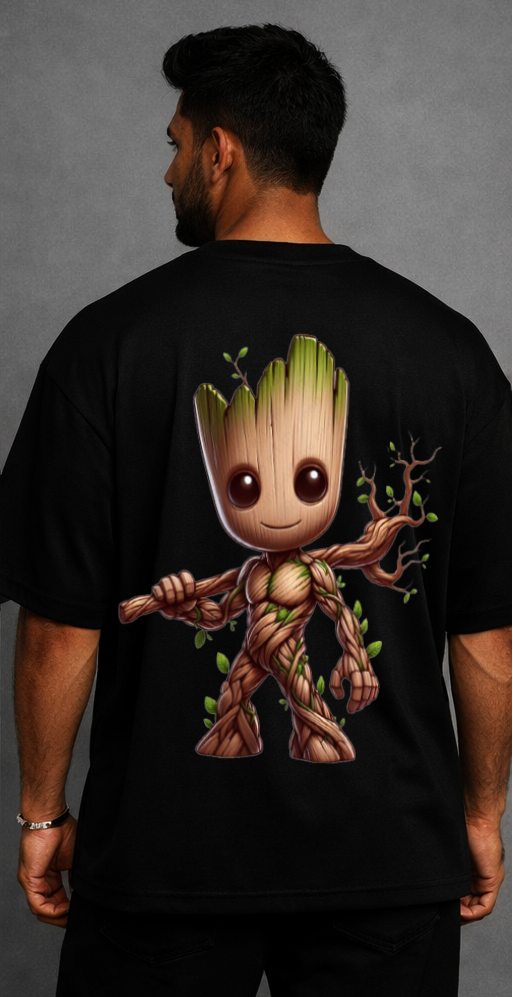 Groot Oversized T-Shirt – Cosmic Guardian Edition – Black by Vasthr
