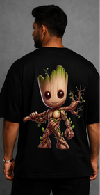 Groot Oversized T-Shirt – Cosmic Guardian Edition – Black by Vasthr