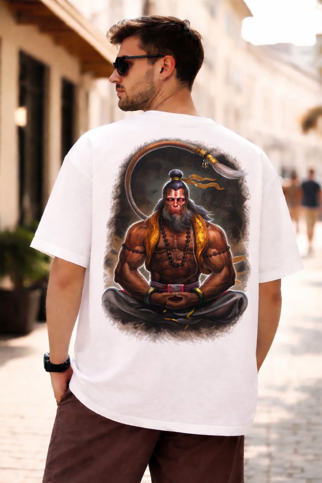 Hanuman Graphic Oversized T-Shirt – Divine Power Edition by Vasthr