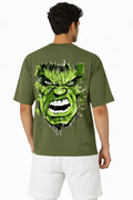 Hulk Graphic Oversized T-Shirt – Olive Green by Vasthr