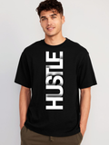 HUSTLE Oversized Motivational Unisex T-Shirt – Black Streetwear by Vasthr